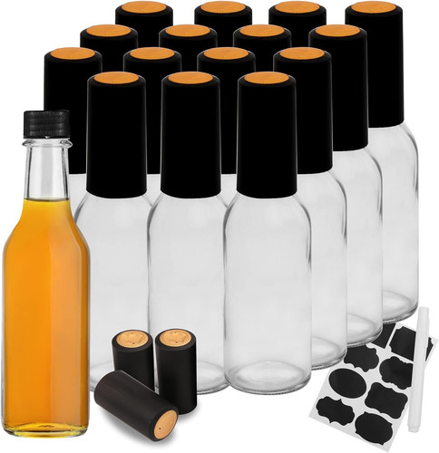 Hot sauce bottles with - sauce, black